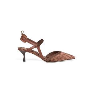 Fendi Women Brown Ff Velvet Colibrì Lite Slingback